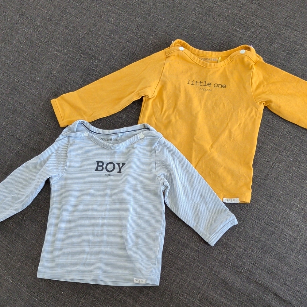 Noppies Yellow and Light Blue Kids Long Sleeve Tees
